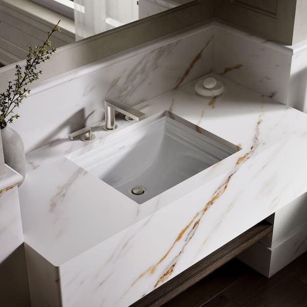 KOHLER Memoirs 20 in. Vitreous China Undermount Bathroom Sink in White with Overflow Drain
