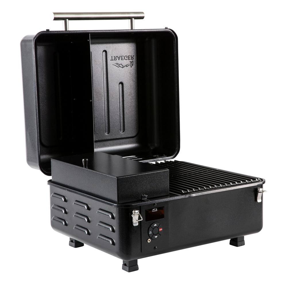 Black Portable Wood Pellet Grill and Smoker with Digital Controller