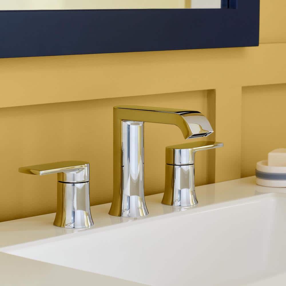 Moen Genta Chrome Widespread Bathroom Sink Faucet with Two Handles