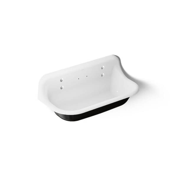 Brockway 36 in. Cast Iron Wall Mount Utility, Service, Laundry Sink in White