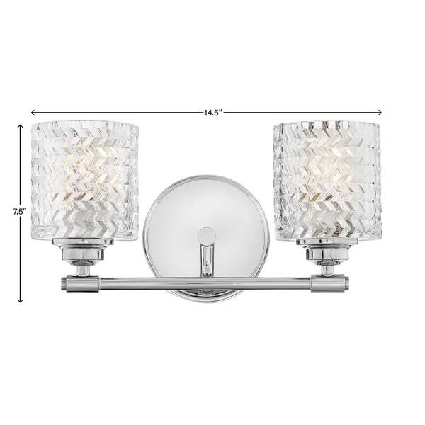 HINKLEY - Elle 14.5 in. 2 Light Chrome Vanity Light