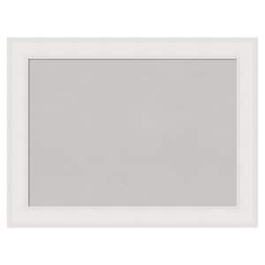 Textured White Framed Grey Corkboard 33 in. x 25 in. Bulletin Board Memo Board