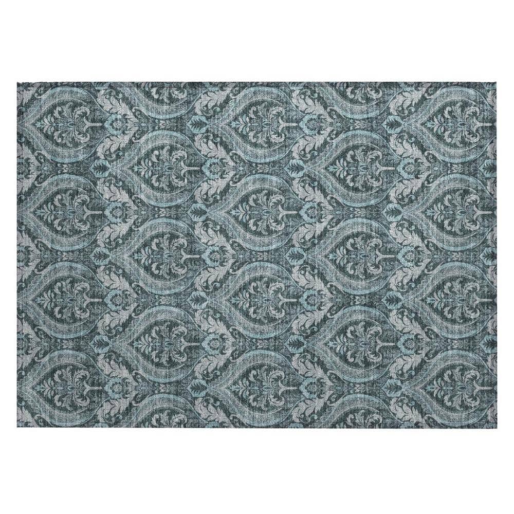 Teal 2 ft. x 3 ft. Woven Trellis Rectangle Indoor/Outdoor Area Rug price history on PriceWatchPro