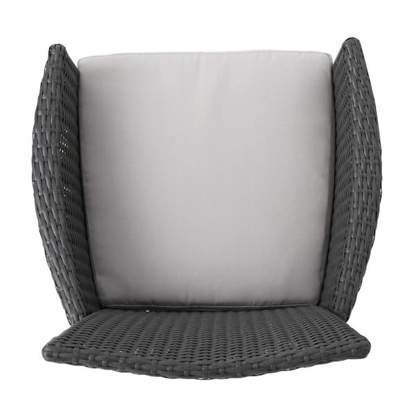 Mondawe Valkyrie Gray Plastic Outdoor Dining Arm Chair with Gray Bean  Cushions (2-Pack) JO-ML1907 - The Home Depot