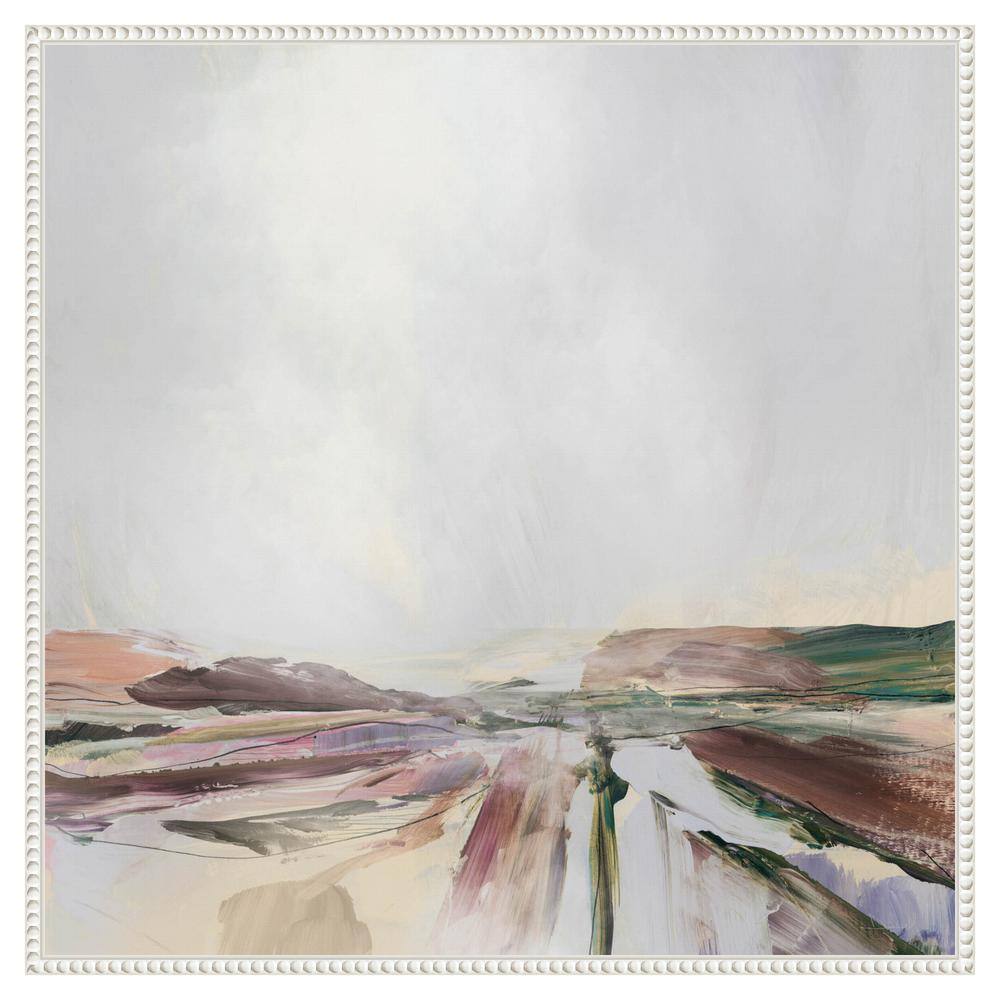 30" x 30" Abstract Landscape Canvas Wall Art with Beaded Frame