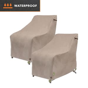 Garrison Patio Chair Cover, Waterproof, 27 in. L x 34 in. W x 31 in. H, Sandstone, 2-Pack