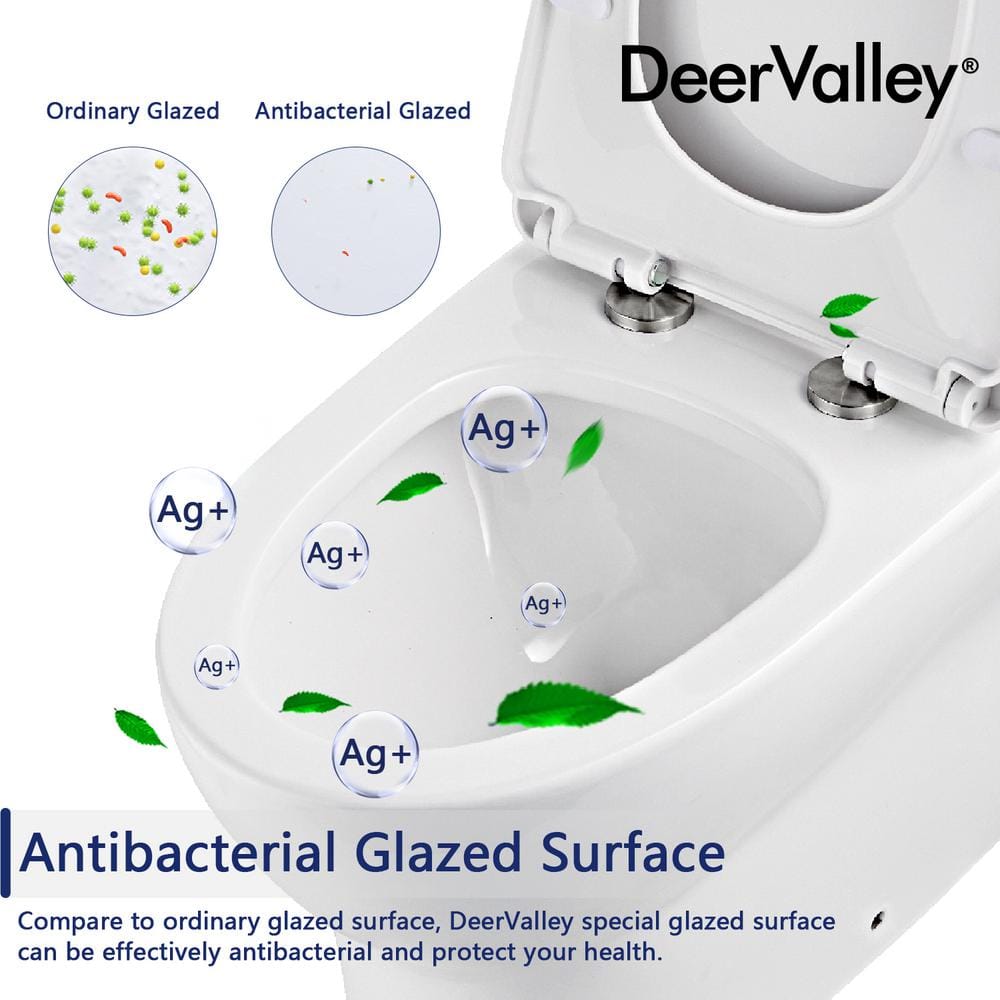White Elongated One-Piece High Efficiency Toilet with ADA Seat