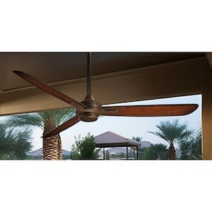 Rudolph Wet 60-in. Indoor/Outdoor Oil Rubbed Bronze Standard Ceiling Fan with Remote Control for Bedroom or Living Room