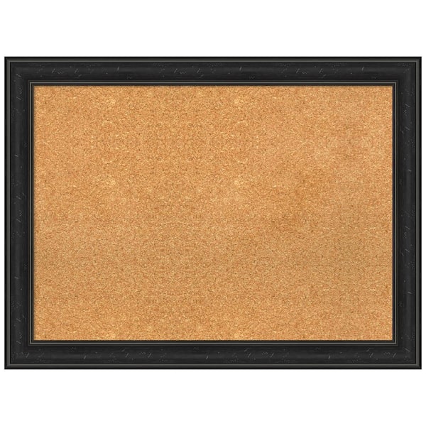 Amanti Art Shipwreck Black 32.00 in. x 24.00 in. Narrow Framed Corkboard Memo Board