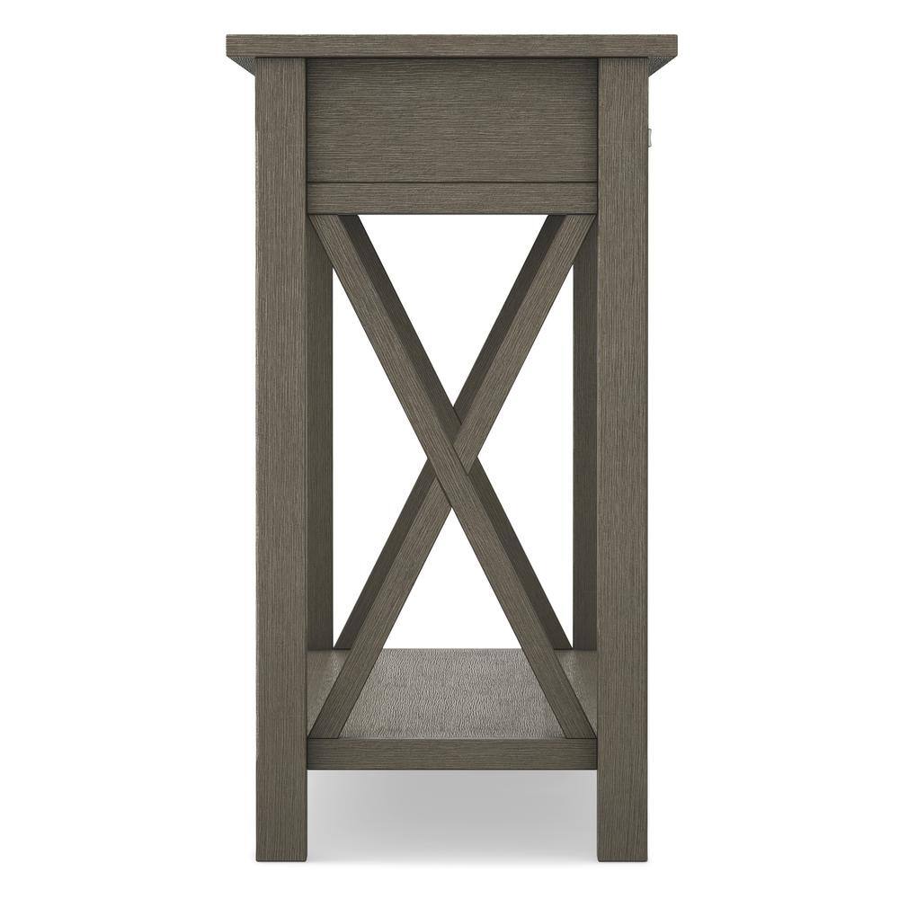 Contemporary Farmhouse Gray Wood Console Table with Storage