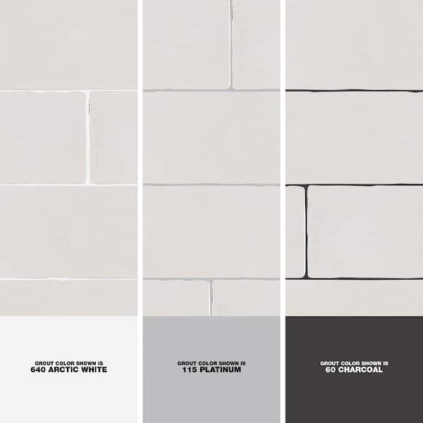 Jeffrey Court Cotton Blossom White 2 5 in x 9 75 in Glossy Textured