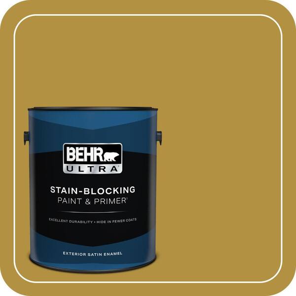 BEHR ULTRA 1 gal. #370D-7 Venetian Gold Satin Enamel Exterior Paint & Primer