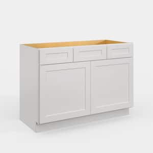 48 in. W x 21 in. D x 34.5 in. H in Shaker Dove Plywood Ready to Assemble Floor Vanity Sink Base Kitchen Cabinet