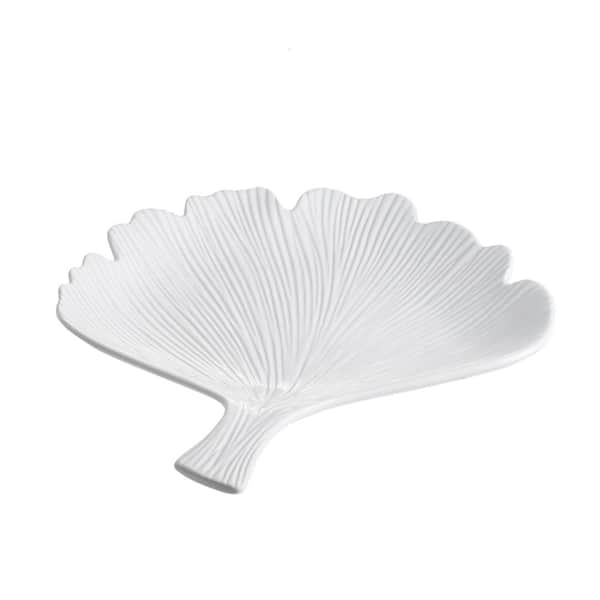 A & B Home 12 in. Matte White Large Decorative Plate