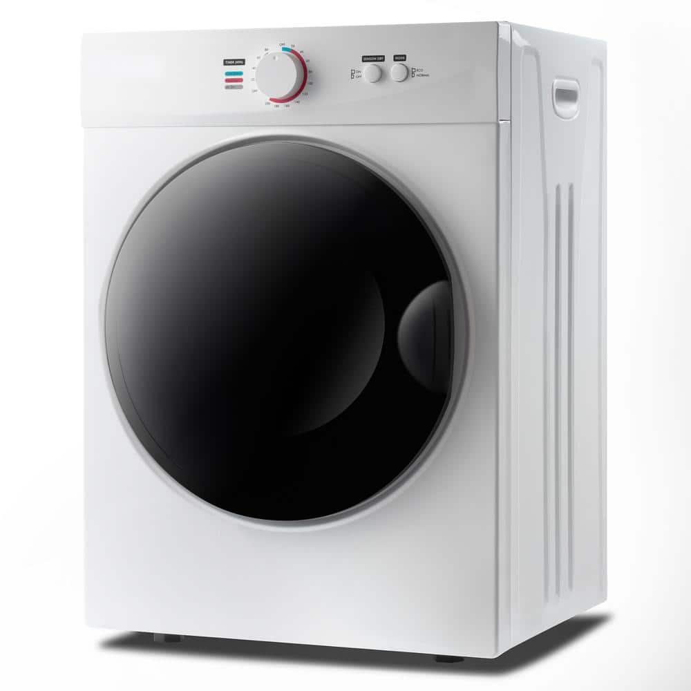 1.41 cu. ft. Portable Stainless Steel Electric Dryer with Easy Knob Control for 5 Modes, Wall Mount Kit Included