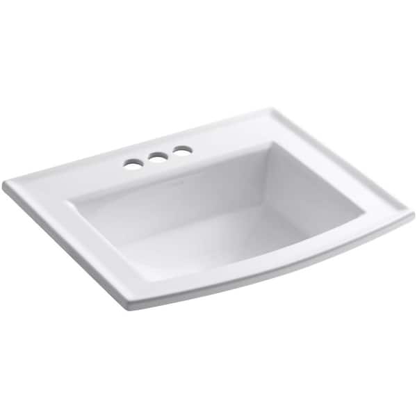 KOHLER Archer 22-5/8 in. Drop-In Vitreous China Bathroom Sink with Overflow Drain in White