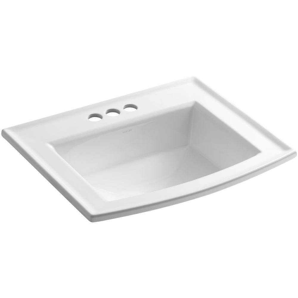 Archer White Porcelain Rectangular Drop-In Sink with Overflow