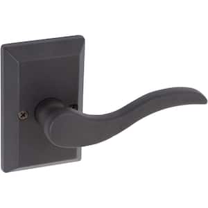 Sandcast Rhonda Aged Black Single Dummy Left Hand Door Lever with Square Backplate