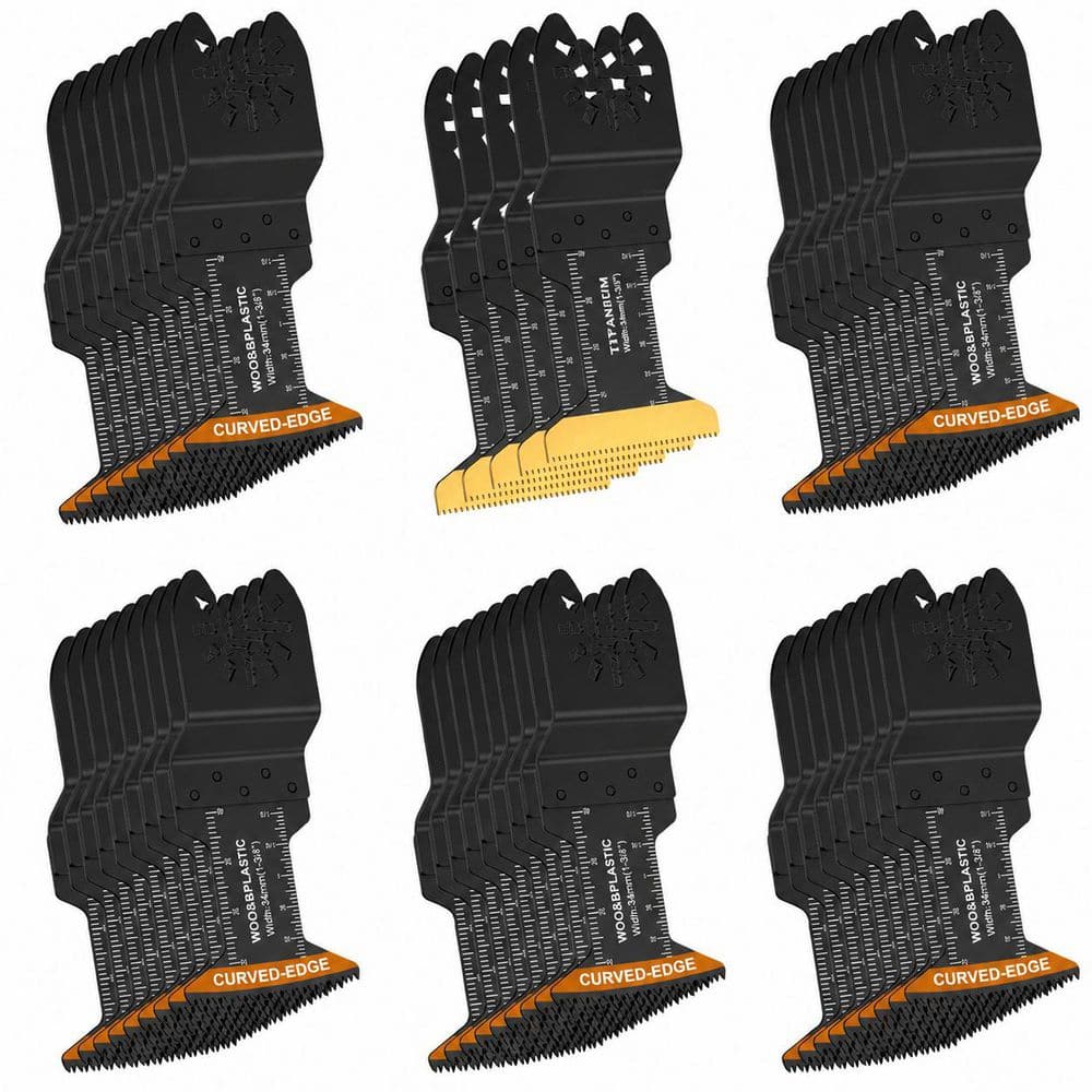 50-Pack Titanium Oscillating Tool Blades with Curved-Edge Design for Metal Wood Plastic Universal Fit price history on PriceWatchPro