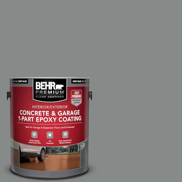 BEHR PREMIUM 1 gal. #N460-5 Slate Rock Self-Priming 1-Part Epoxy Satin Interior/Exterior Concrete and Garage Floor Paint