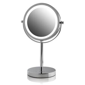 4.7 in. x 11.8 in. Lighted Magnifying Tabletop Makeup Mirror in Polished Chrome