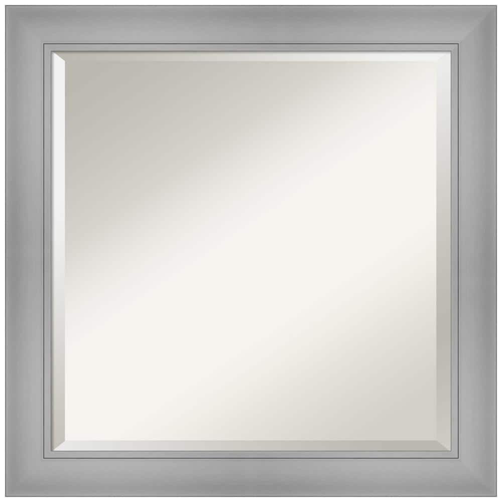 Flair Polished Nickel 24" Square Vanity Mirror with Beveled Edge