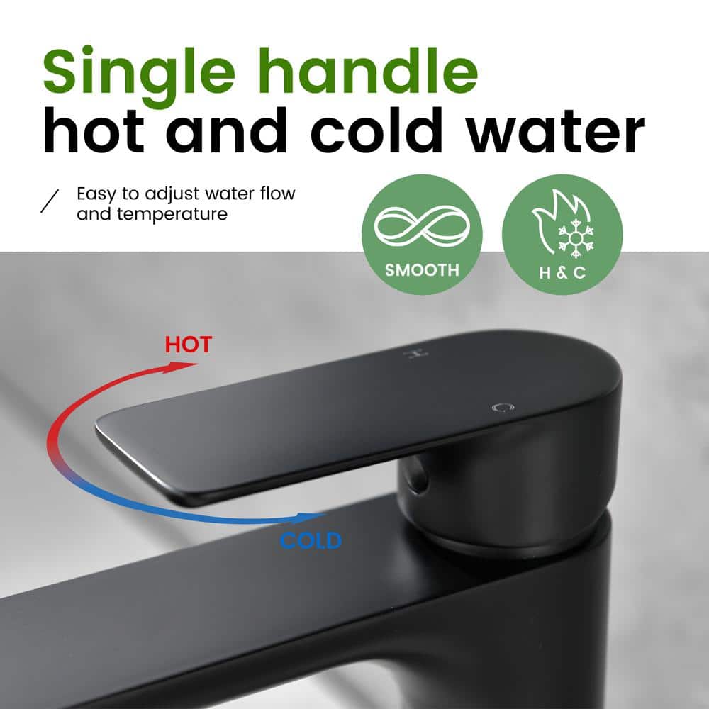 Matte Black Tall Single Handle Bathroom Faucet