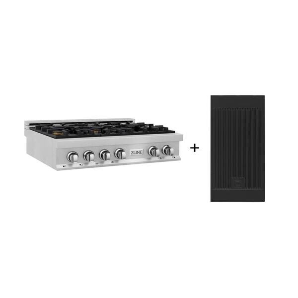 ZLINE Kitchen and Bath 36 in. 6 Burner Front Control Gas Cooktop with