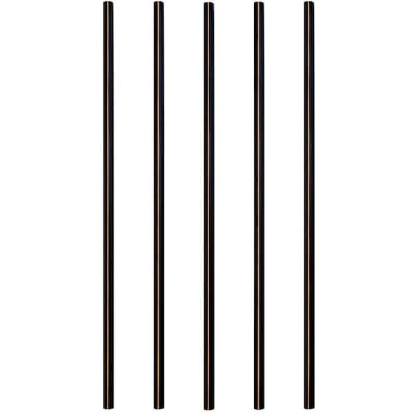 FENCE OR STAIRS 32" GLOSS Black Aluminum ROUND 3/4" Baluster 100 pack FOR DECKS 