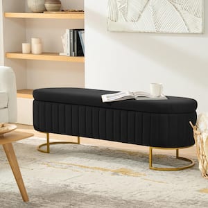 JAYDEN CREATION Hilario Mustard 55.5 in. W Storage Bench