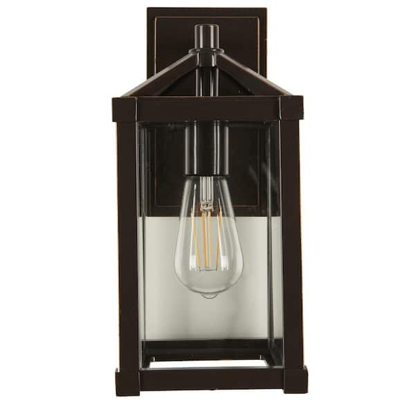 STANFORD LIGHTING Fossano 1-Light Bronze Hardwired Outdoor Wall Lantern Sconce