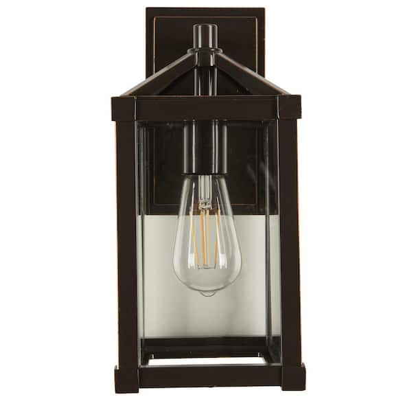 Fossano 1-Light Bronze Hardwired Outdoor Wall Lantern Sconce