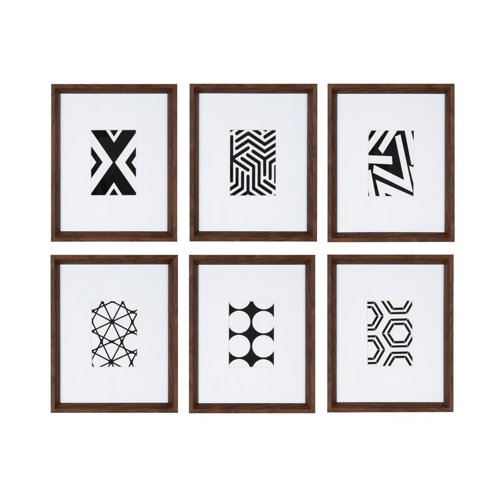 Kate and Laurel Calter Modern Black and White Geometric Abstract Art Prints  16 in. x 12 in. by Framed Canvas Wall Art 220227 The Home Depot