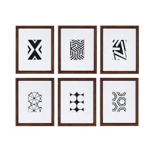 Calter Modern Black and White Geometric Abstract Art Prints 16 in. x 12 in. by Framed Canvas Wall Art