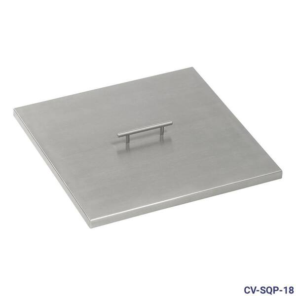 American Fire Glass 18 in. Stainless Steel Cover Square Drop-In Fire Pit Pan