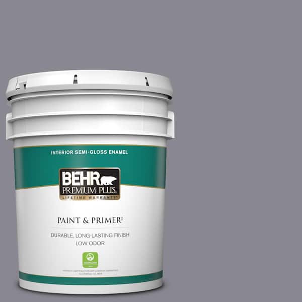 BEHR PREMIUM PLUS 5 gal. #N550-5 Box Office Semi-Gloss Enamel Low Odor Interior Paint & Primer