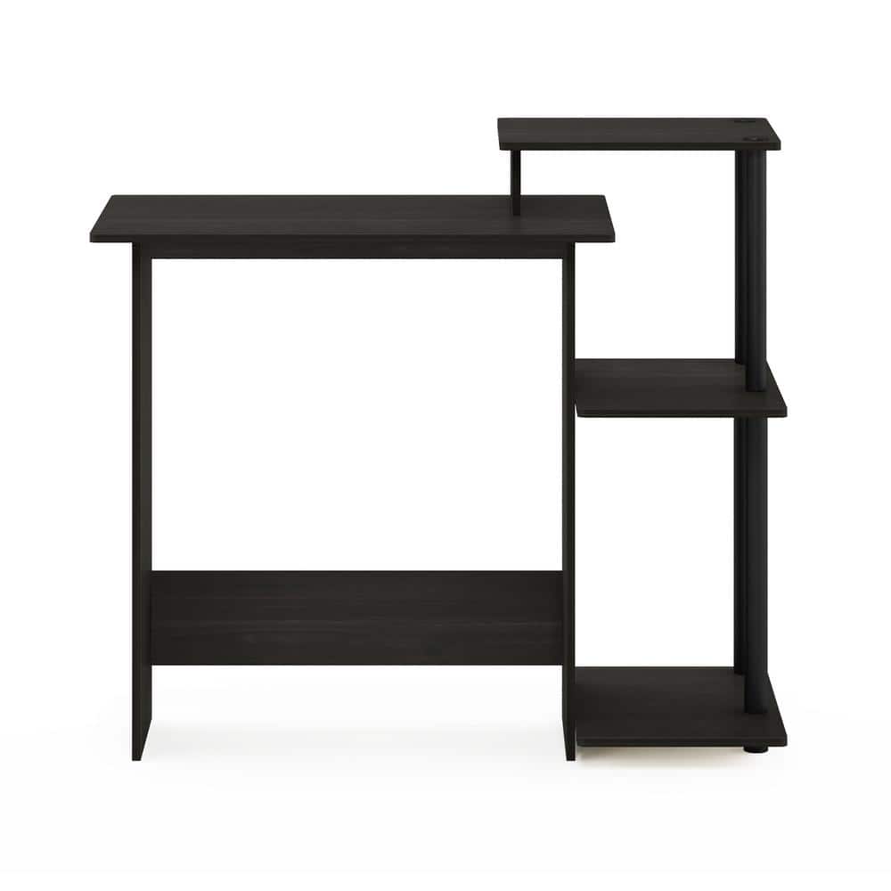 Espresso Black Compact Home Office Computer Desk with Shelves