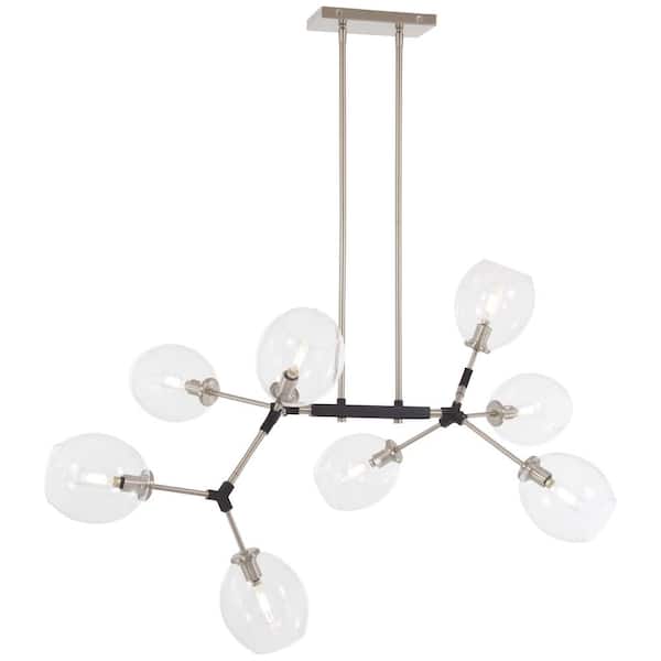 George Kovacs Nexpo 8-Light Brushed Nickel Chandelier with Clear Glass Shade