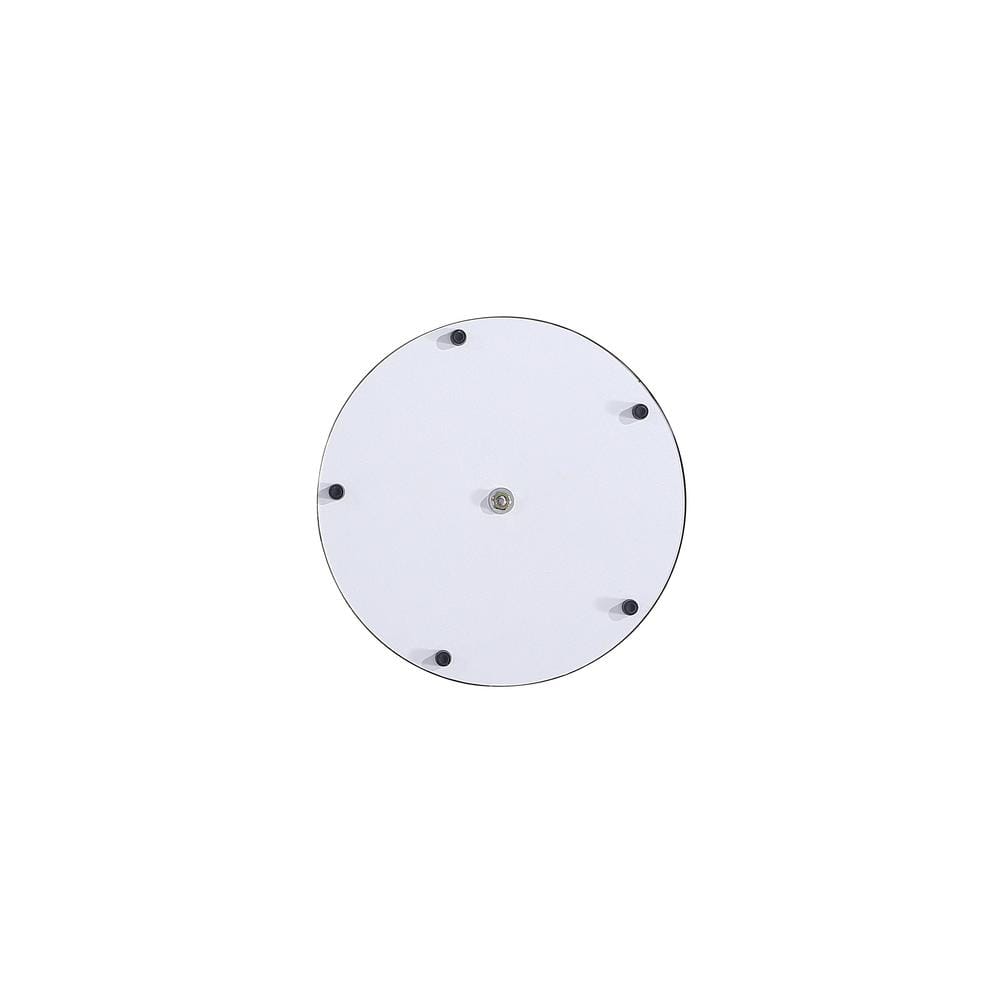 Gold and Gray Metal Round Accent Table with Ridged Base