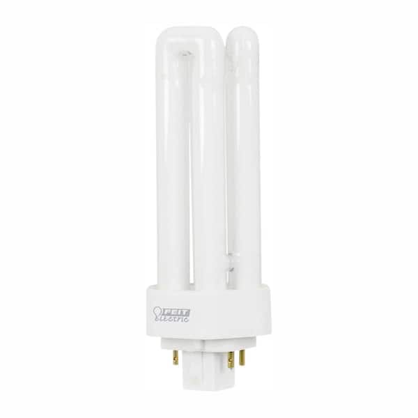Feit Electric 26W Equiv PL CFLNI Triple Tube 4-Pin Plug-in GX24Q-3 Base Compact Fluorescent CFL Light Bulb Bright White 3500K(50-Pack)
