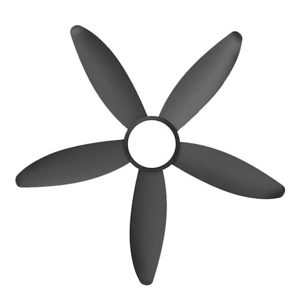 42 in. Black ABS Flush Mount Standard Ceiling Fan with Dimmable 3 White Integrated LED and Remote/APP Control