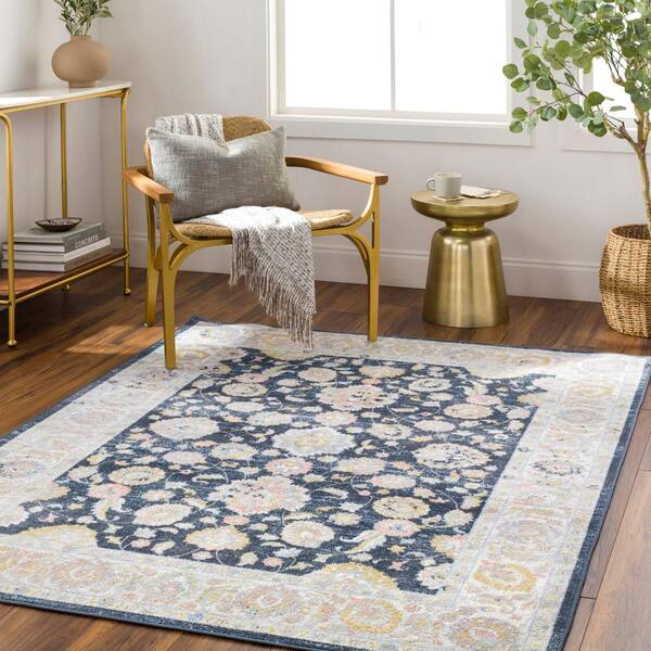 Artistic Weavers Lavadora 7 X 9 Charcoal Grey Indoor Medallion Global  Machine Washable Area Rug in the Rugs department at