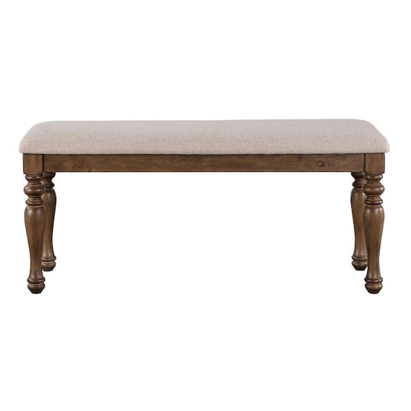 Joanna Caramel Upholstered Brown Bench 44 in.