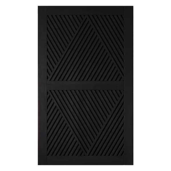 LT 50 in. x 84 in. C-Panel Solid Core Black Diamond Design Pine Wood Interior Sliding Barn Door Slab