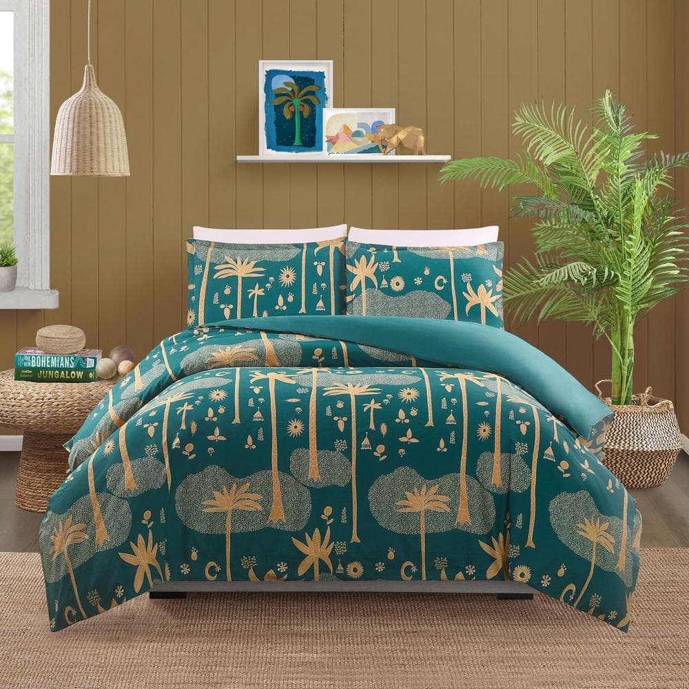 Jungalow by Justina Blakeney Cosmic Green 3-Piece Duvet Set  King