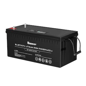 12V 200Ah LiFePO4 Deep Cycle Lithium Battery w/ Built-In Bluetooth BMS 2000 Cycles, Backup Power Perfect for Off-Grid