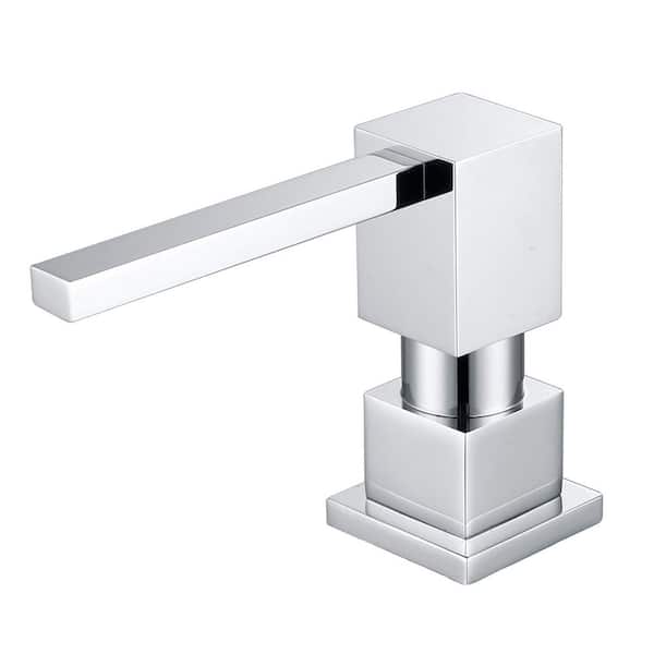 Metal Hand Soap Dispenser in Chrome for Kitchen Sink, All Brass Built-in and Refill from Top Design