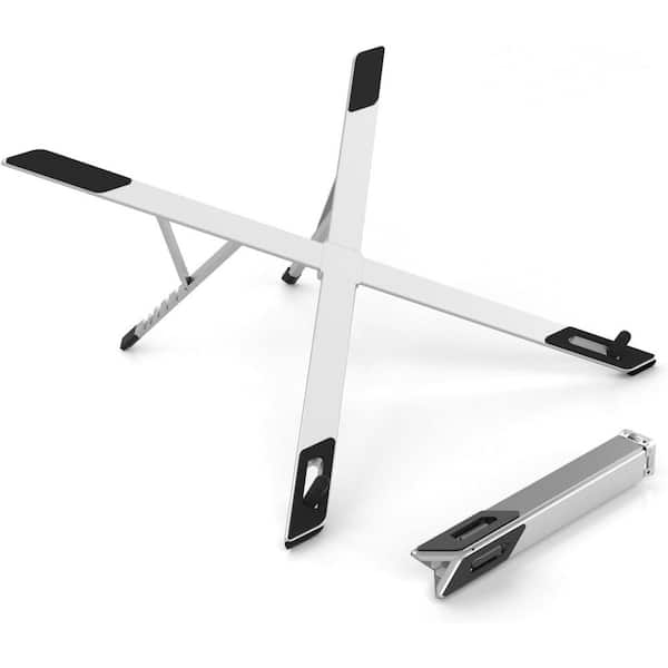 Yichuhaoxi Foldable Laptop Stand, Ergonomic Aluminum Laptop Holder Riser with 6-Levels Height Adjustment in SIlver