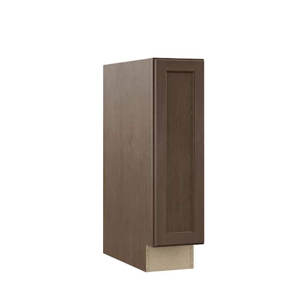 Hampton Bay Shaker 9 in. W x 24 in. D x 34.5 in. H Assembled Base Kitchen Cabinet in Brindle