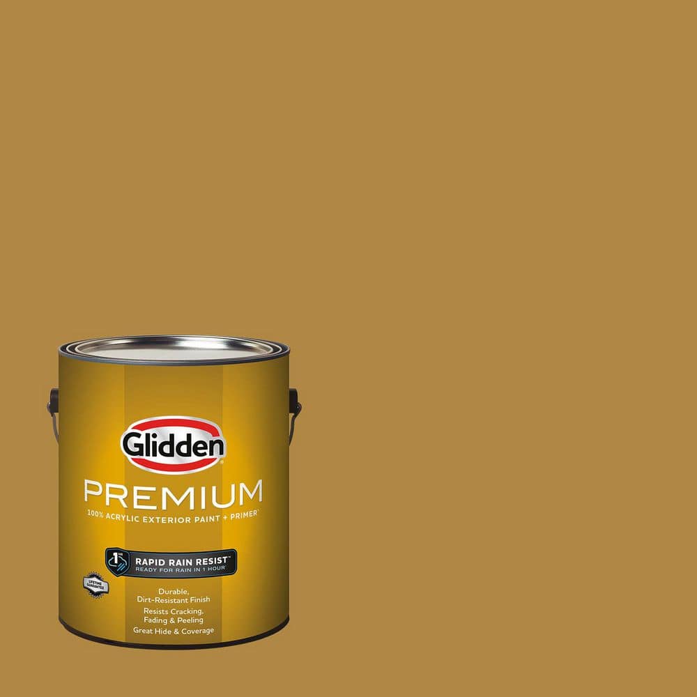 Glidden Premium 1 gal. PPG1106-7 Butterscotch Ripple Flat Exterior